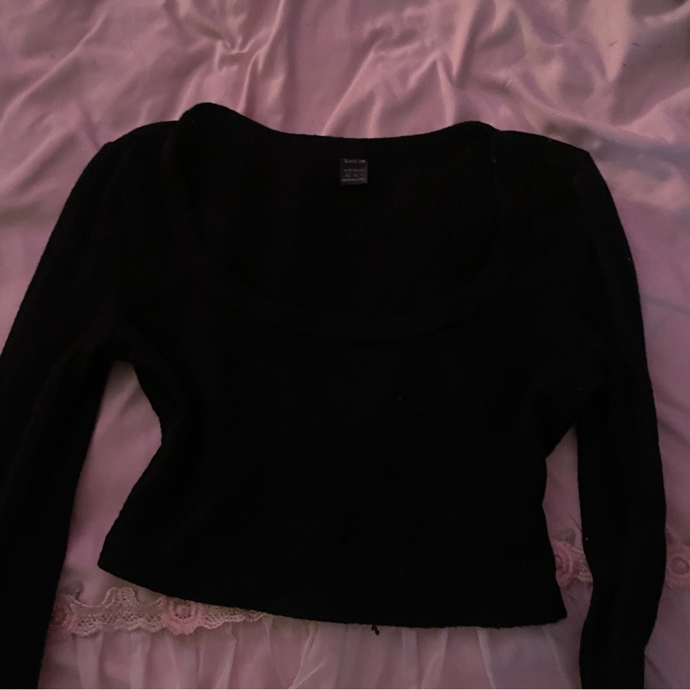SHEIN Black Textured Top